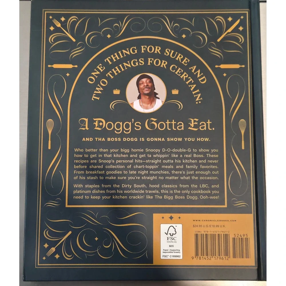 Snoop Dogg From Crook to Cook Cookbook‎ Platinum Recipes Hardcover 9781452179612